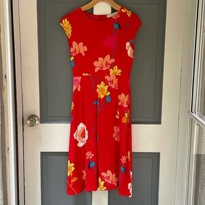 LOFT Red/Orange Flower Dress